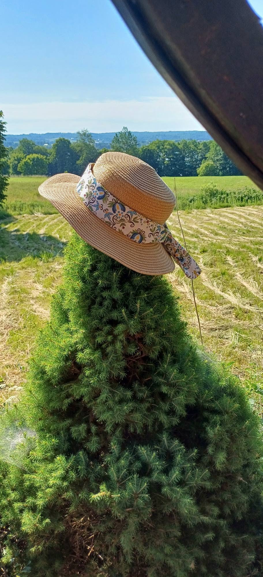 Słomkowy kapelusz na świerku — letni klimat siedliska